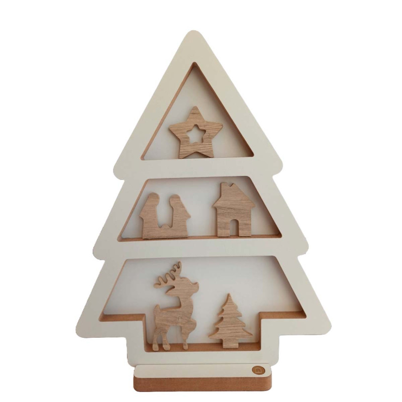 Adorno de Arbolito de Madera con Estantes