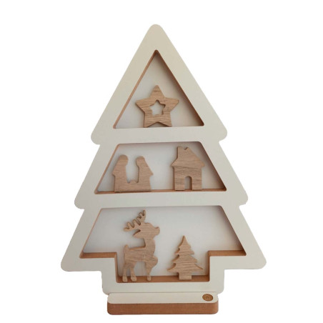Adorno de Arbolito de Madera con Estantes