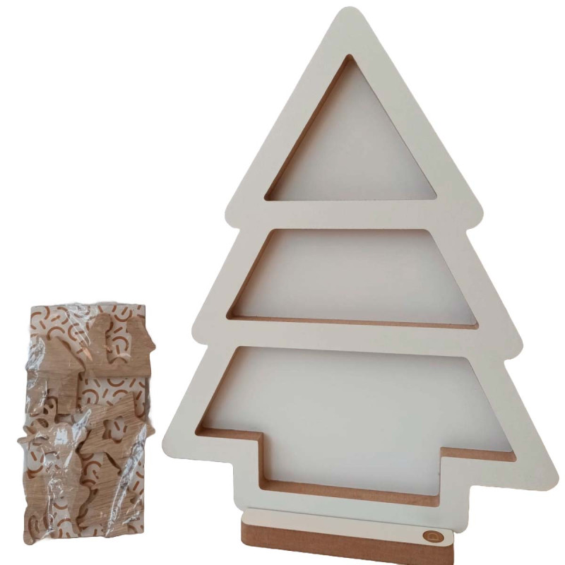 Adorno de Arbolito de Madera con Estantes