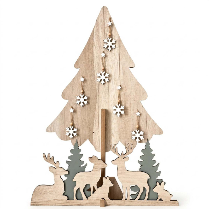 Adorno de Madera Pino Navideño Cuento de Invierno