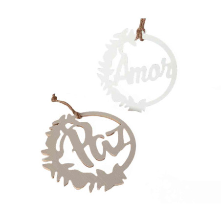 Adornos para colgar Amor y Paz x 2
