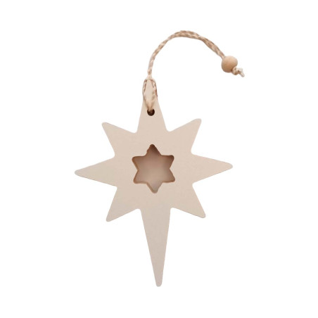 Adorno de Madera Estrella Fugaz 13 cm