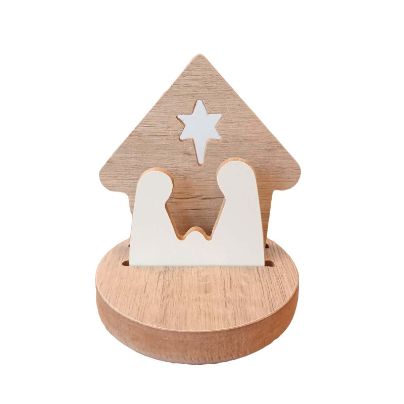 Pesebre de Madera con Base 14 cm