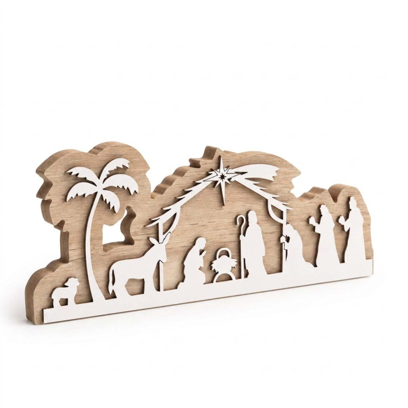 Pesebre de Madera Noche de Belén 29 x 12 cm