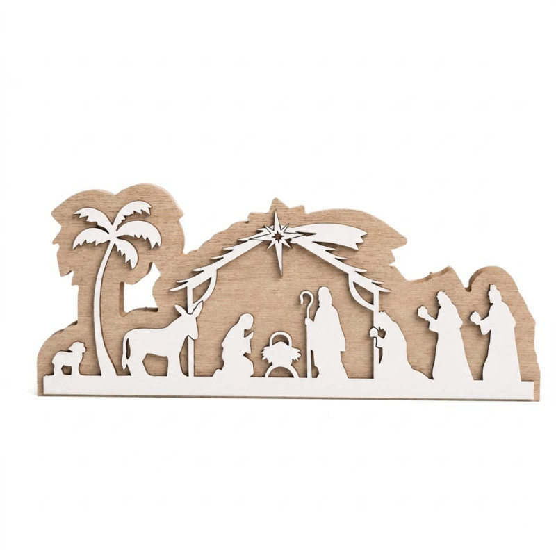 Pesebre de Madera Noche de Belén 29 x 12 cm