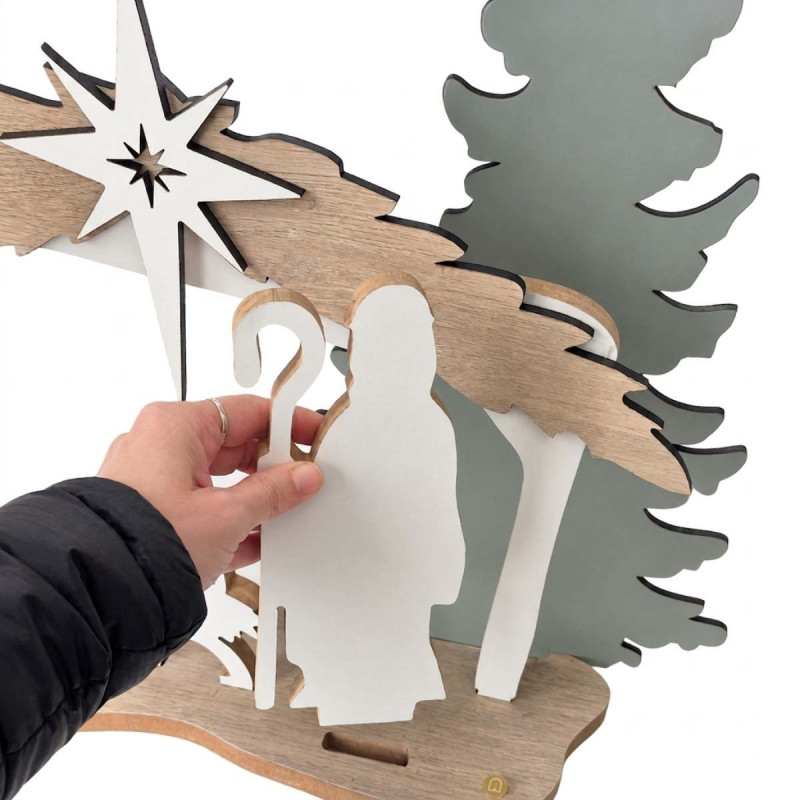 Pesebre de Madera Refugio 58 x 52 cm