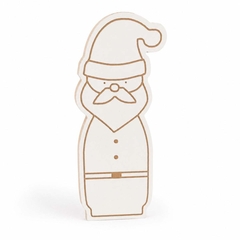 Adorno Navideño de Madera Papá Noel 22 cm