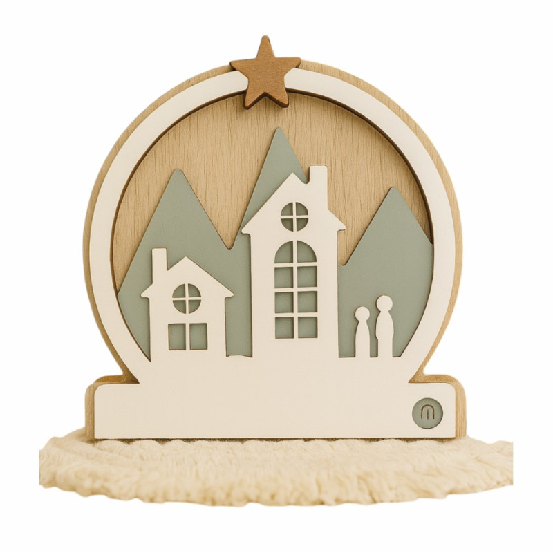 Adorno Navideño de Madera Pesebre 20 cm