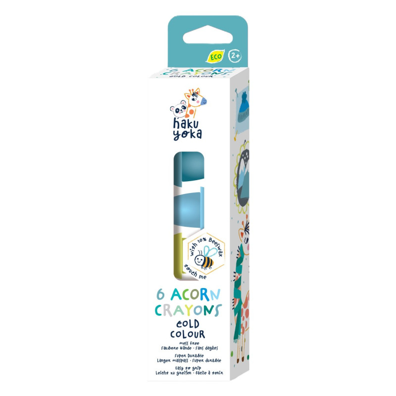 Crayones Bellota Cubo y Cuentas Haku Yoka x 6 20 Pz en 6 Diseños con Exhibidor