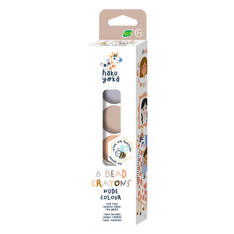 Crayones Bellota Cubo y Cuentas Haku Yoka x 6 20 Pz en 6 Diseños con Exhibidor