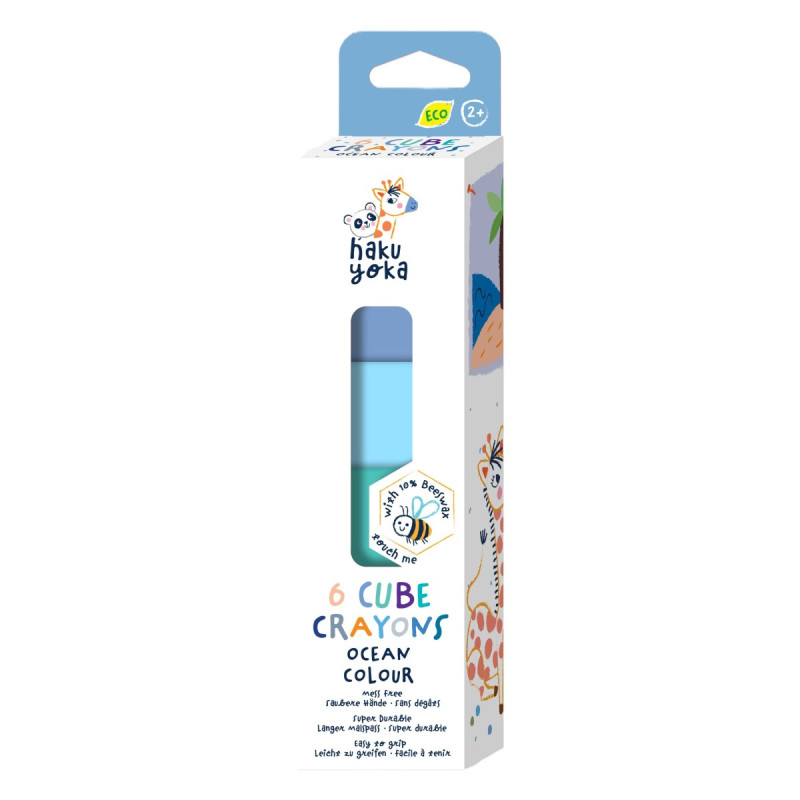 Crayones Bellota Cubo y Cuentas Haku Yoka x 6 20 Pz en 6 Diseños con Exhibidor
