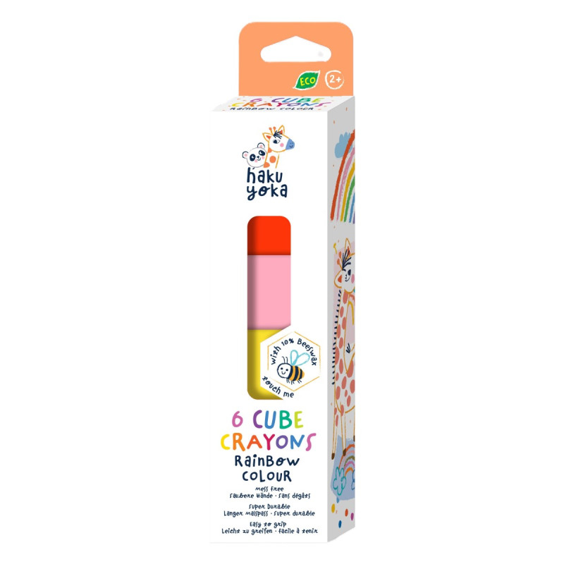 Crayones Bellota Cubo y Cuentas Haku Yoka x 6 20 Pz en 6 Diseños con Exhibidor