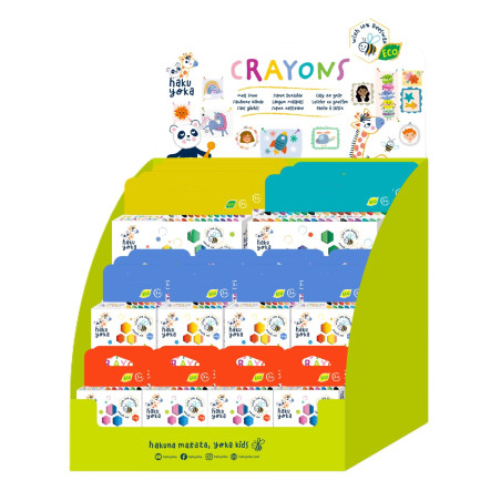 Crayones Spiral Haku Yoka 396 Pz en 4 Formatos con Exhibidor