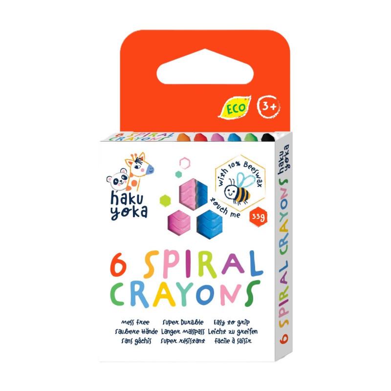 Crayones Spiral Haku Yoka 396 Pz en 4 Formatos con Exhibidor