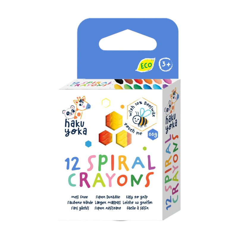 Crayones Spiral Haku Yoka 396 Pz en 4 Formatos con Exhibidor