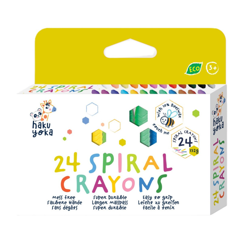 Crayones Spiral Haku Yoka 396 Pz en 4 Formatos con Exhibidor