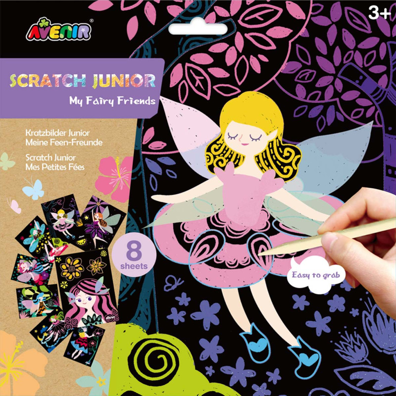 Scratch Junior 20 Pz en 4 Diseños con Exhibidor Avenir