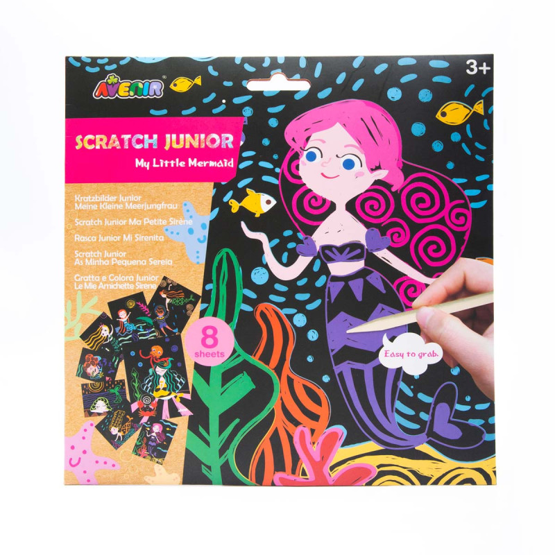 Scratch Junior 20 Pz en 4 Diseños con Exhibidor Avenir