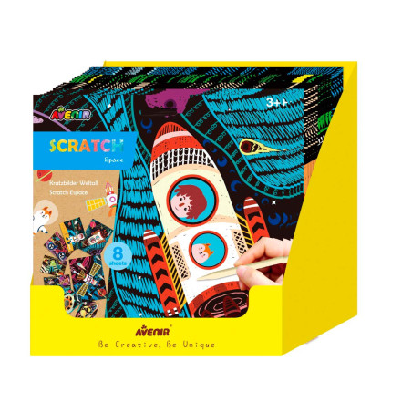 Scratch 20 Pz en 2 Diseños con Exhibidor Avenir