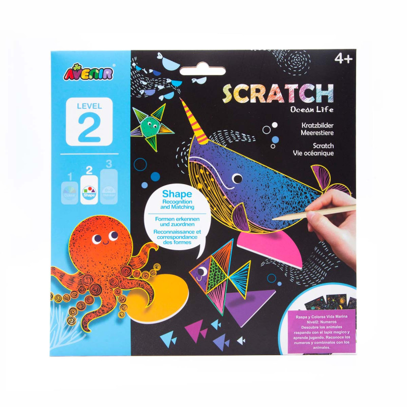 Scratch de Aprendizaje Divertido 21 Pz en 3 Diseños con Exhibidor Avenir