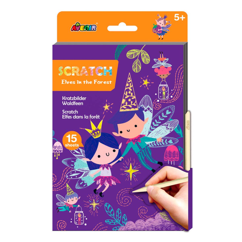 Libros de Actividades Scratch A5 8 Pz en 2 Diseños con Exhibidor Avenir