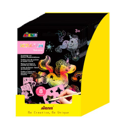 Scratch con Stencils 24 Pz en 4 Diseños con Exhibidor Avenir