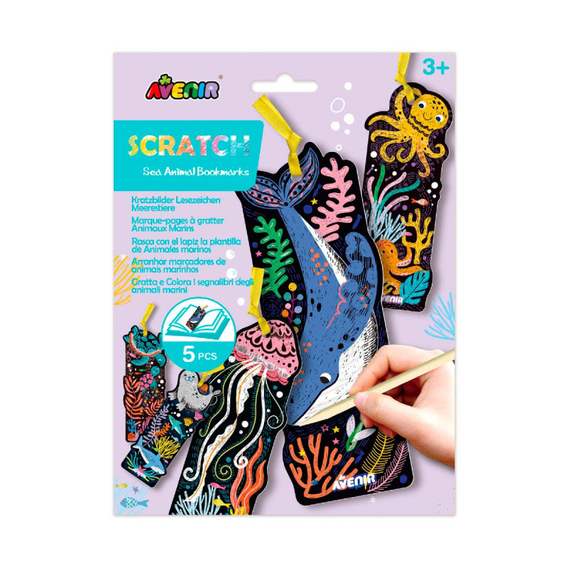 Scratch Art Señaladores 24 Pz en 2 Diseños con Exhibidor Avenir