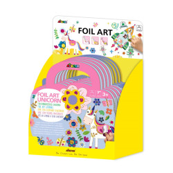Libros de Láminas Metalizadas Foil Art 8 Pz en 2 Diseños con Exhibidor Avenir