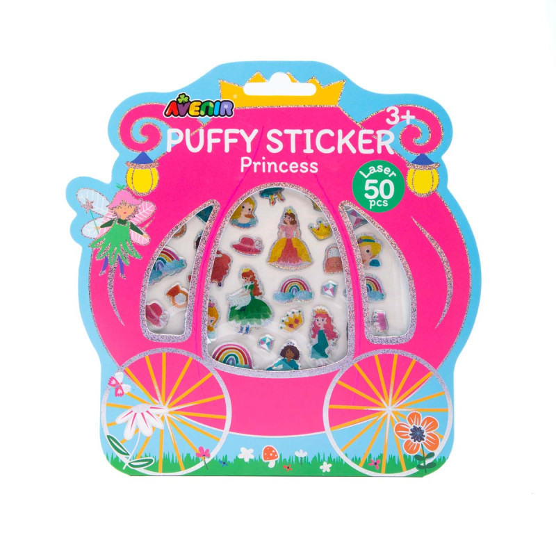 Puffy 3D Stickers 24 Pz en 4 Diseños con Exhibidor Avenir