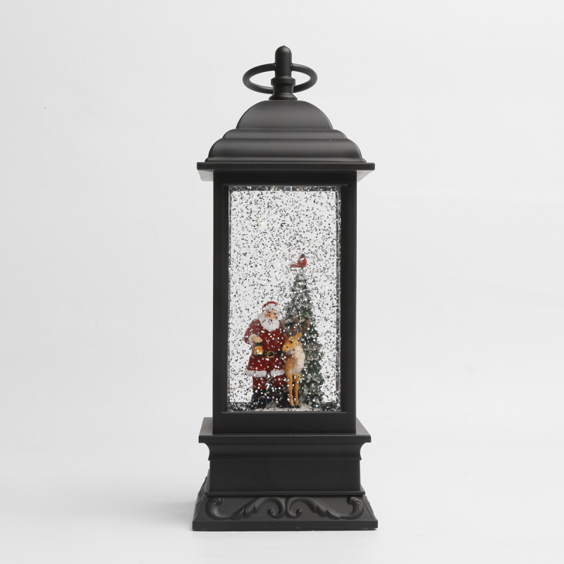 Adorno de Farol Santa y Reno con LED 28 cm Alparamis