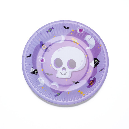 Platos Violetas de Halloween x 8