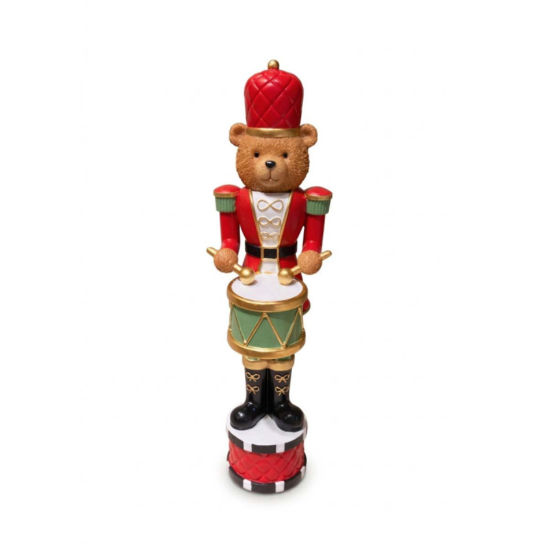 Adorno Oso Soldado con Tambor 29 cm Alparamis