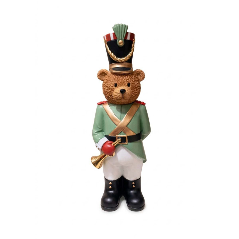 Adorno Oso Soldado con Trompeta 33 cm Alparamis