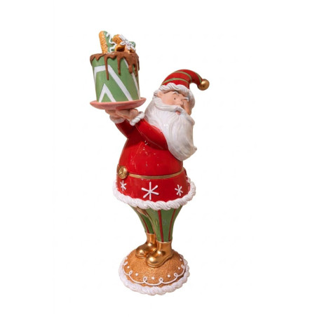 Adorno Santa con Torta 34 cm Alparamis