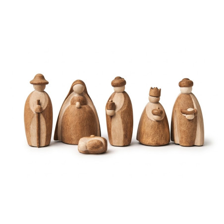 Pesebre de 6 Piezas de Madera 38 x 7.5 cm Alparamis
