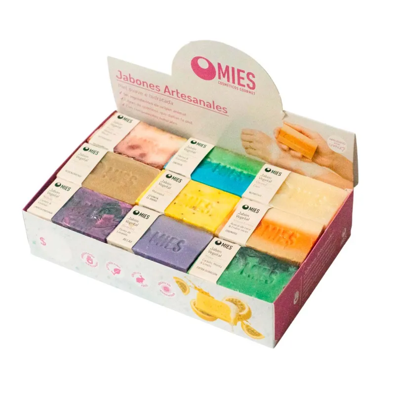 Caja Exhibidora con 18 Jabones de 100 g Mies