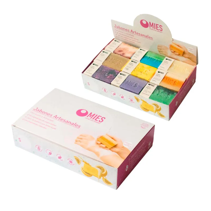 Caja Exhibidora con 18 Jabones de 100 g Mies
