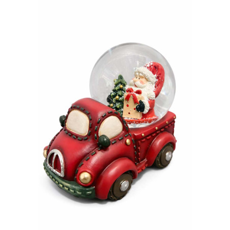 Esfera de Nieve 9 cm Santa en Camioneta Alparamis