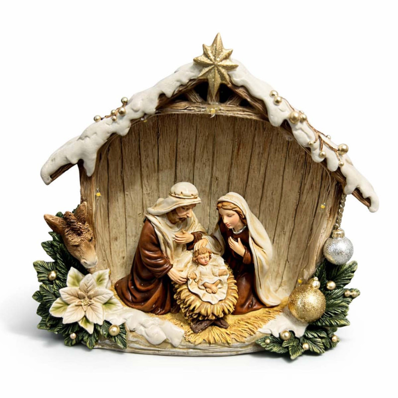 Pesebre Nevado con Luz LED 17 cm Alparamis