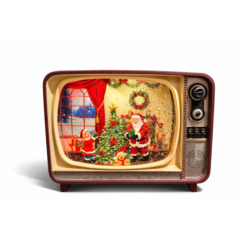 Adorno TV con Globo de Nieve con Santa 17 x 20 cm Alparamis