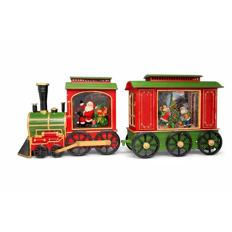 Adorno Tren con Globo de Nieve con Santa 49 x 20 cm Alparamis