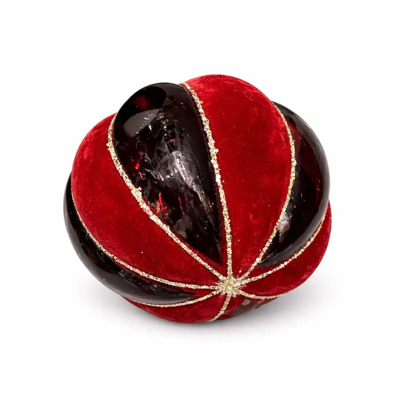 Bola Vidrio 8 cm Bordeaux Gajos Felpa Alparamis