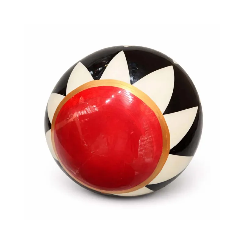 Bola Vidrio 8 cm Rombos Blancos Negro y Rojo Alparamis