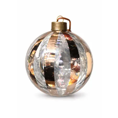 Bola Vidrio 8 cm Cristal con Rayas Horizontales Alparamis