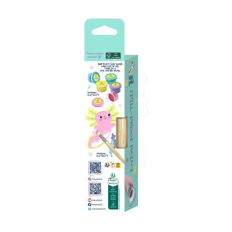 Set Pinturas Antiderrame 5 Colores Pastel Haku Yoka